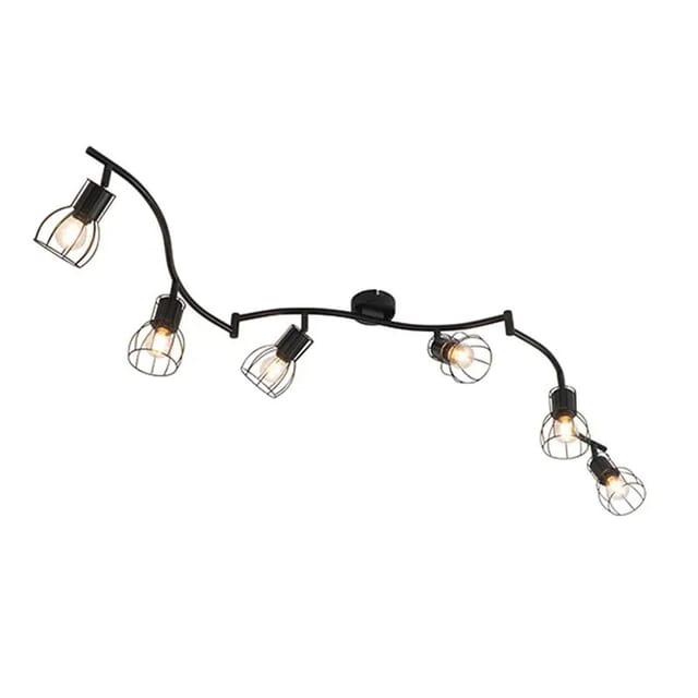 Moderner Deckenstrahler Schwarz 145 Cm 6-flammig - Botu