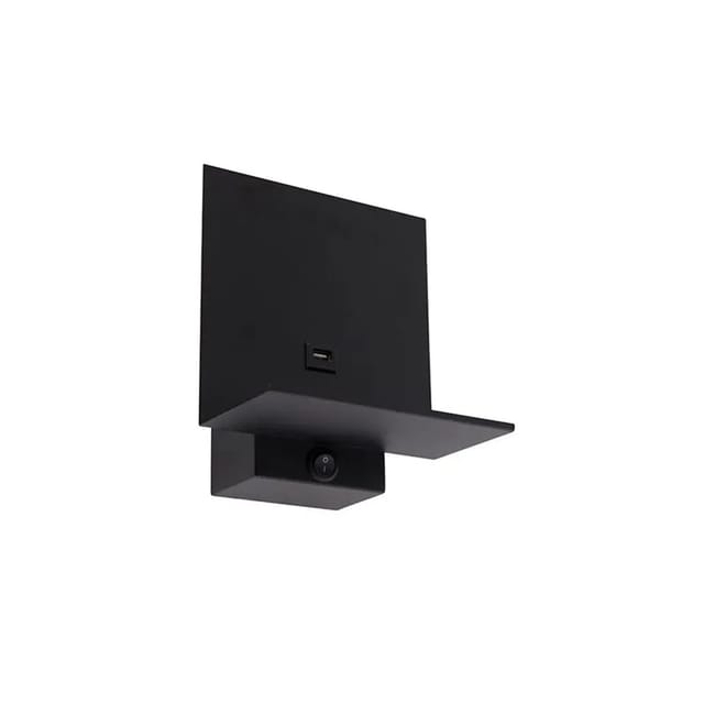 Moderne Wandleuchte Schwarz Inkl. Usb-anschluss - Flero
