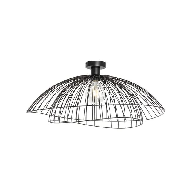 Design-deckenleuchte Schwarz Mit Doppeltem Schirm 66cm - Pua
