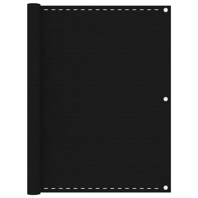 Balkon-sichtschutz Schwarz 120x600 Cm Hdpe Vidaxl