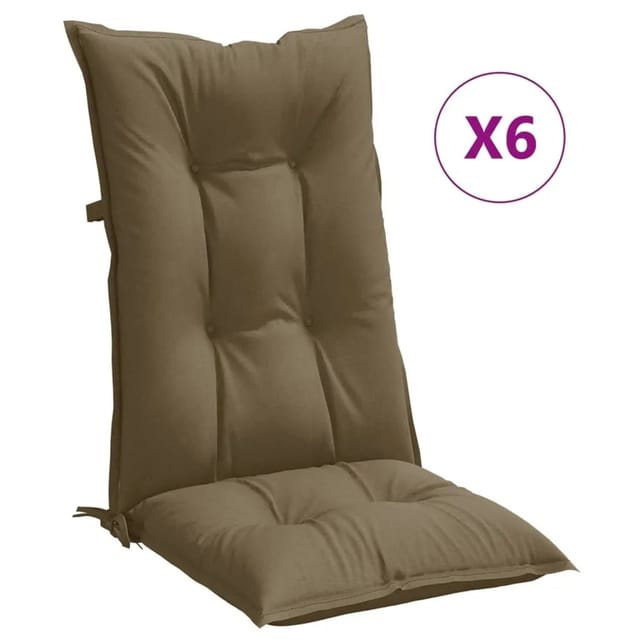 Hochlehner-auflagen 6 Stk. Melange Taupe 120x50x7 Cm Stoff Vidaxl