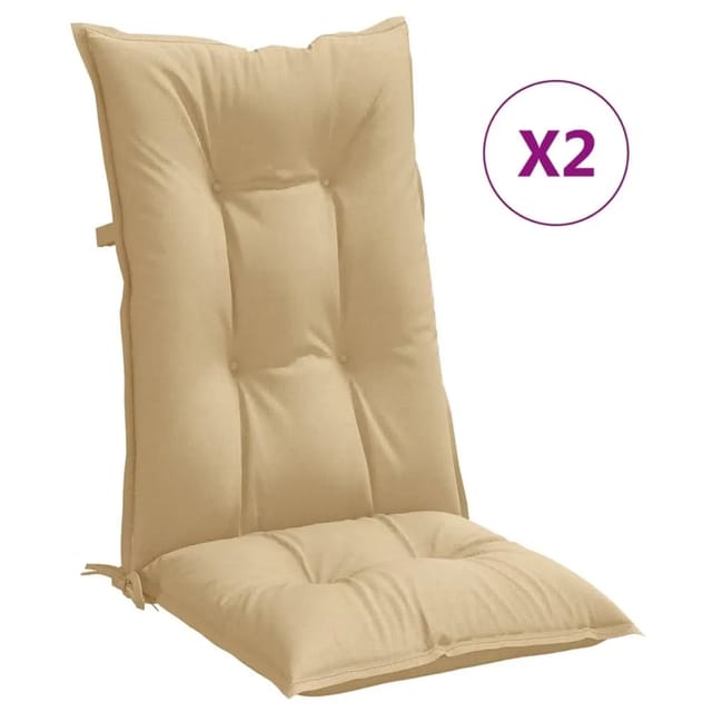 Hochlehner-auflagen 2 Stk. Melange Beige 120x50x7 Cm Stoff Vidaxl