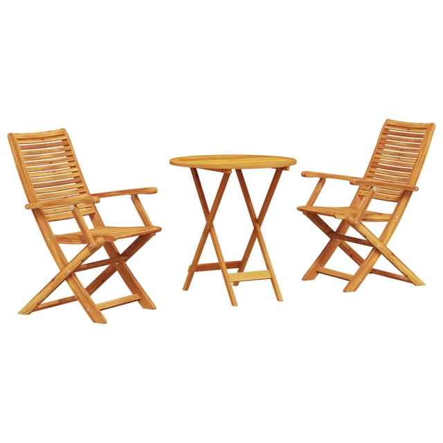 Klapp Bistro Set 3 Pcs Braun Akazie Massivholz Vidaxl