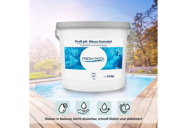 Fresh-Pool Profi pH Minus Granulat 7,5 kg ph Minus für Pool ph Senker Granulat