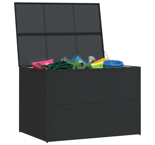 Furnicato Garden-auflagenbox Schwarz 150x100x100 Cm Poly Rattan