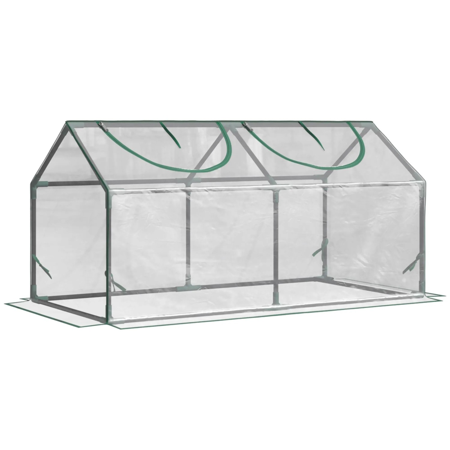 Furnicato Gewächshaus Pe-gitterfolie Stahl 120x60x60cm Transparent