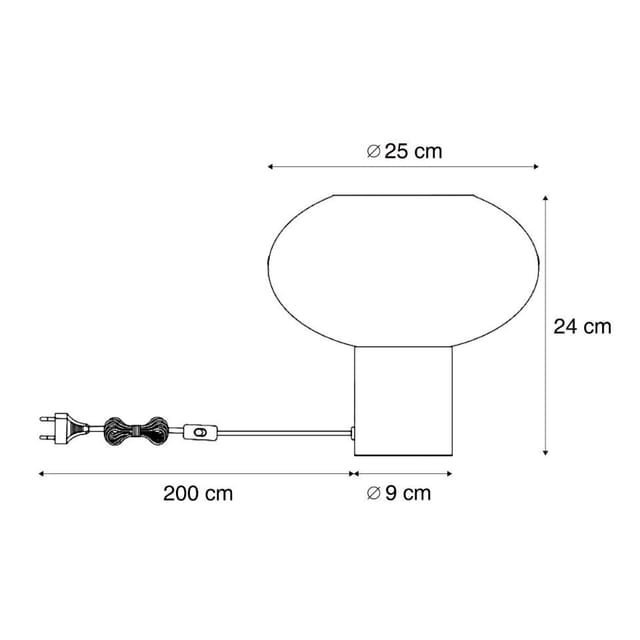 QAZQA Design Tischleuchte Bronze mit MattGrauem Glas Umbrella