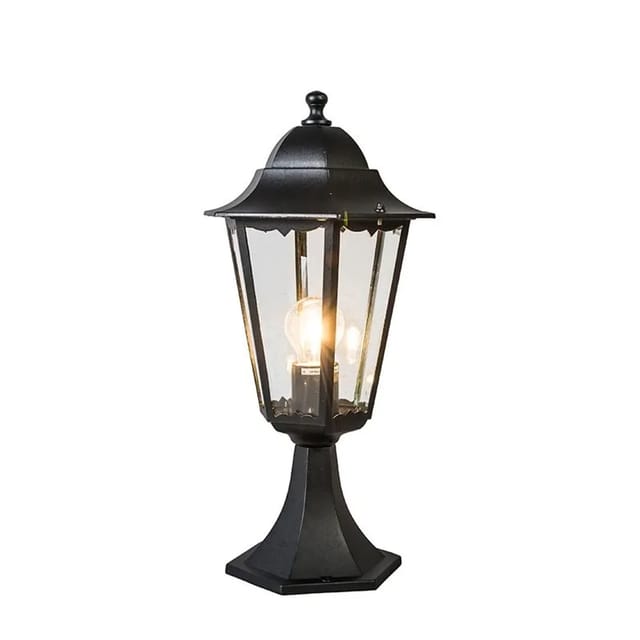 QAZQA Klassischer Outdoor Laternensockel Schwarz 48 cm IP44 New Orleans