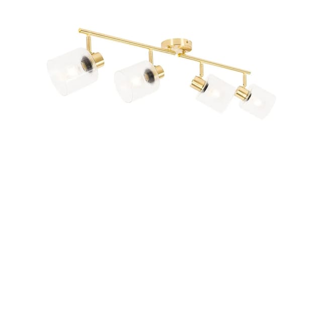 QAZQA Deckenstrahler Gold mit Glas 4 Flammig Verstellbar Laura