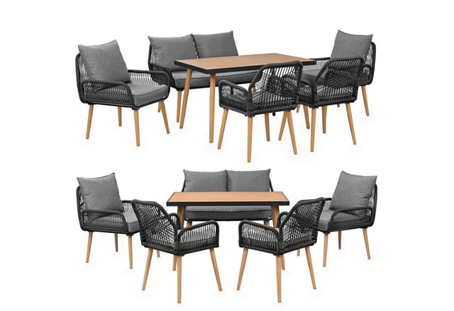 Swing&Harmonie Gartenmöbel Lounge-Set „Sienna“ für 6 Personen - anthrazit/holz