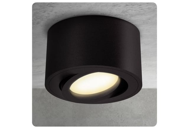 SSC-LUXon LED Aufbaustrahler CELI-1BM LED Aufbauspot schwarz 6W dimmbar warm neutral kalt Spot, Tageslichtweiß, Warmweiß, Neutralweiß