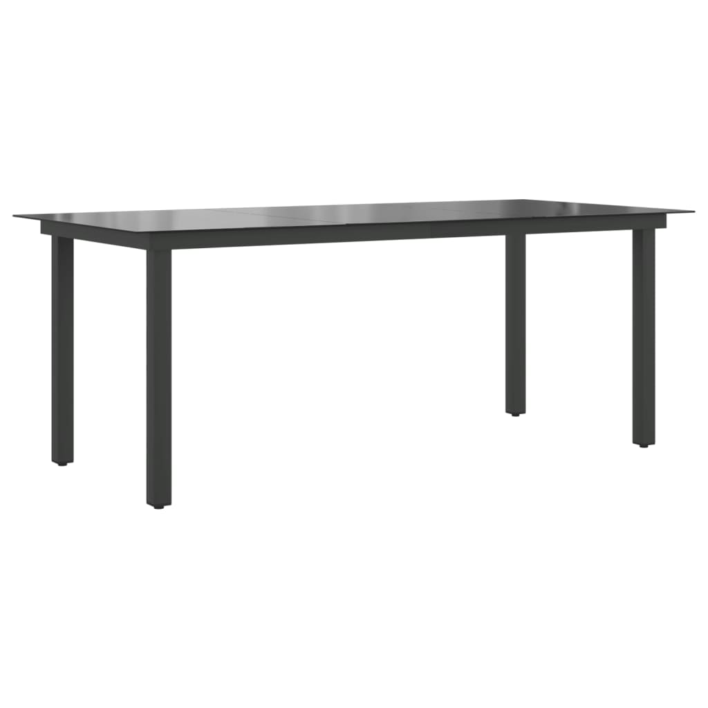 Gartentisch Schwarz 190x90x74 Cm Aluminium Und Glas - Vidaxl