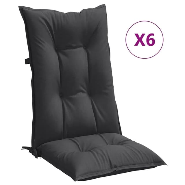 Hochlehner-auflagen 6 Stk. Melange Anthrazit 120x50x7 Cm Stoff Vidaxl