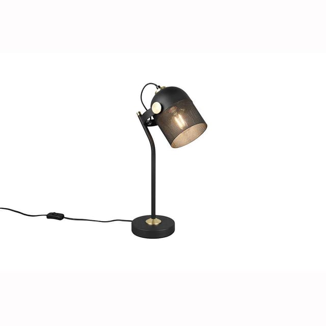 Tischleuchte Leselampe Nachttischlampe Retro Wohnzimmerlampe Schwarz E27 H 45 Cm