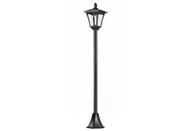 Outsunny Außen-Stehlampe Wegleuchte mit LED 40 Lumen, Solarbetrieben, Lichtsensor, LED, Weiß, Schwarz 18 x 18 x 160cm