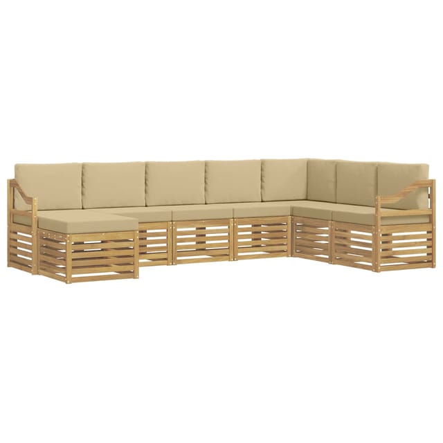 Outdoor-sofagarnitur 8 Pcs Weiß Und Beige 304 X 185,5 X 73 Cm Vidaxl