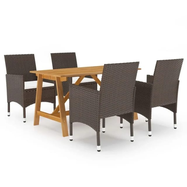 vidaXL 5-tlg Garten-Essgruppe Braun Modell 15