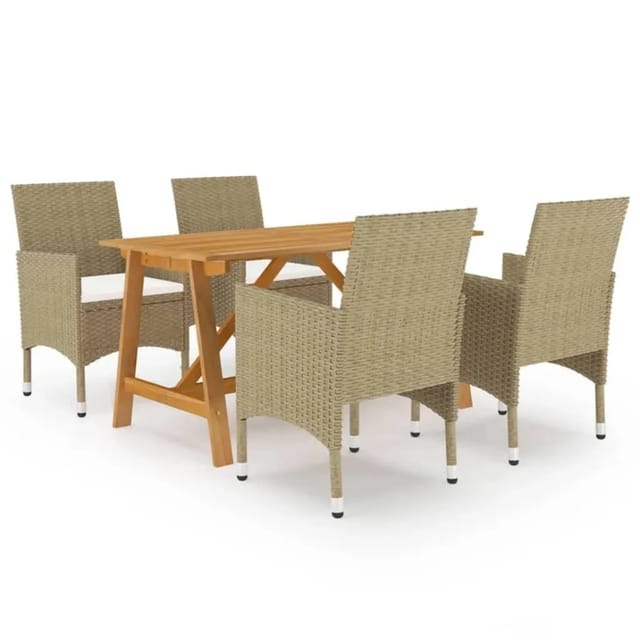 vidaXL 5-tlg Garten-Essgruppe Beige Modell 3