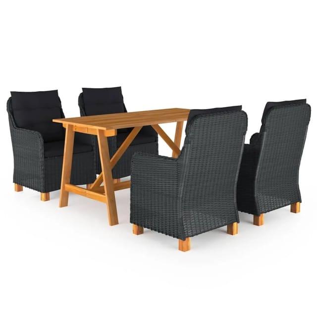 vidaXL 5-tlg Garten-Essgruppe Dunkelgrau Modell 11