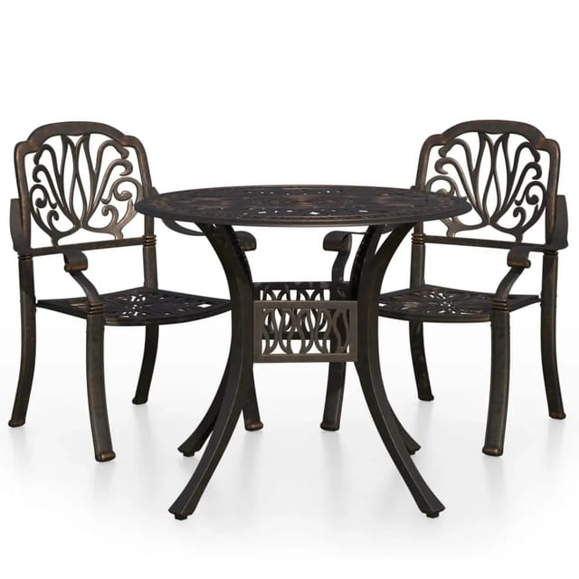 vidaXL 3-tlg Bistro-Set Aluminiumguss Bronzen Modell 3
