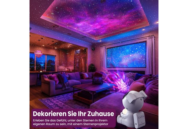 ANYSUN LED Nachtlicht LED Sternenhimmel, Galaxy Projektor Lampe,360°drehbar, Nebula, LED fest integriert, Astronaut Projektor Galaxy Nachtlicht mit Nebula, Timer, Fernbedienung