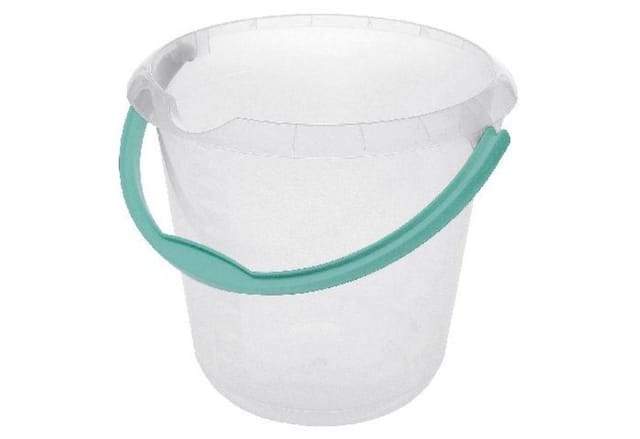 keeeper Putzeimer Kunststoffeimer Mika mit Ausguss 10l Ø30cm H28cm transparent / grün, (1-tlg)