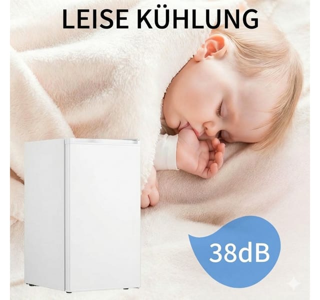 DollarDash Kühlschrank 90,8L, 7-stufig einstellbarer Thermostat,geräuscharm, energiesparend HA504, 79.8 cm hoch, 45 cm breit, Kompakter Mini-Kühlschrank mit Gefrierfach