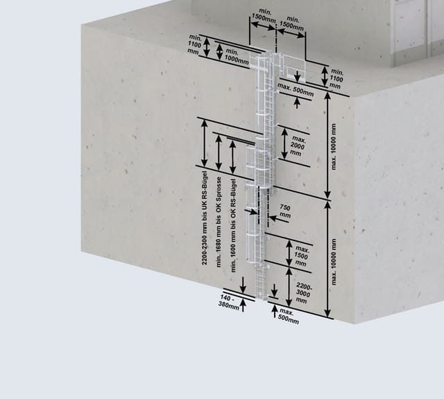 Euroline Steigleiter Aluminium Blank Sh 14,28m Pg1