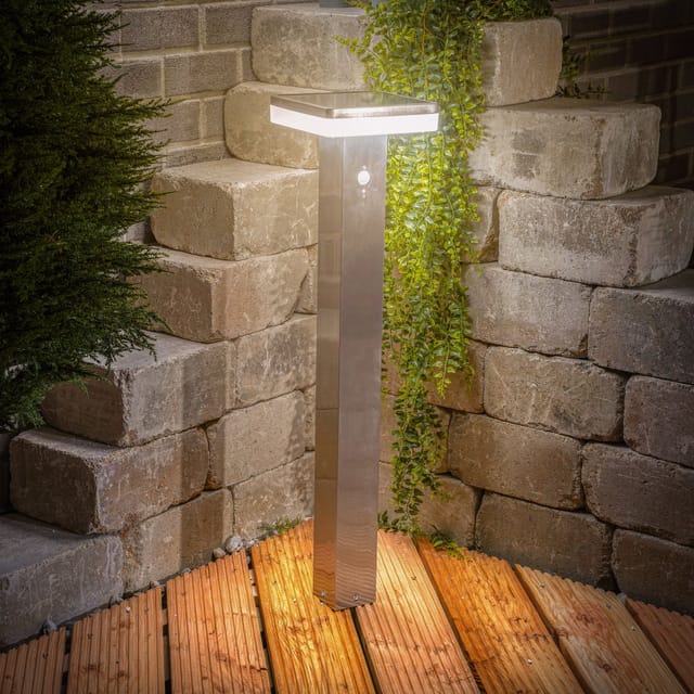 Esotec - Solar Pir-wegeleuchte Balou 84 Cm Aus Edelstahl Wetterfest Outdoor 102934