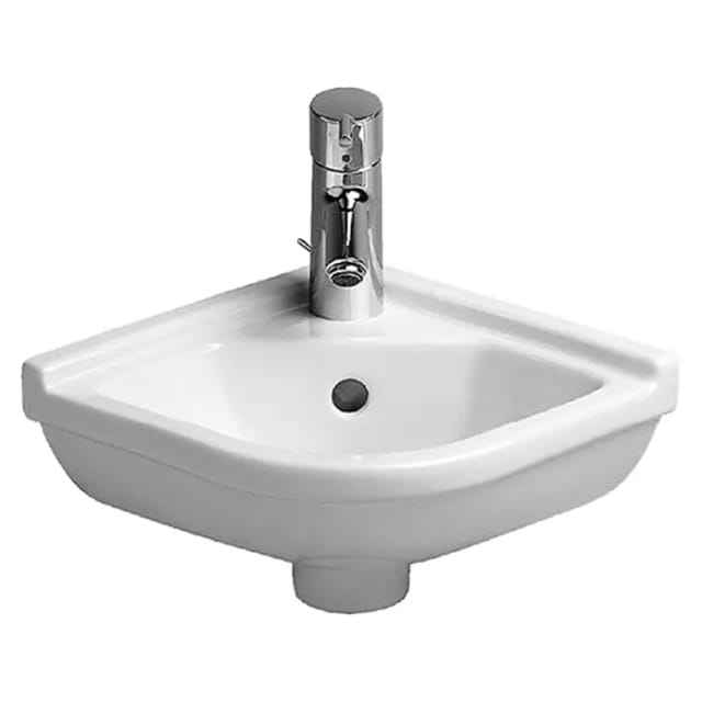 Duravit Starck 3 Waschbecken (44 x 38 cm, Ohne Spezialglasur, Hahnloch: Mitte, Mit Überlauf, Weiß)