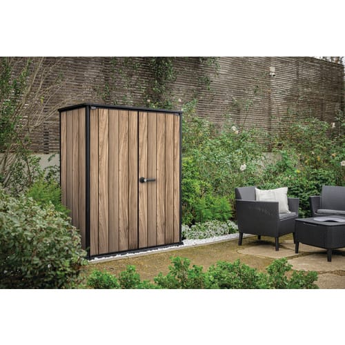 KETER Geräteschrank »Cortina Alto Shed«, BxHxT: 140 x 170,4 x 73,6 cm, oak - braun