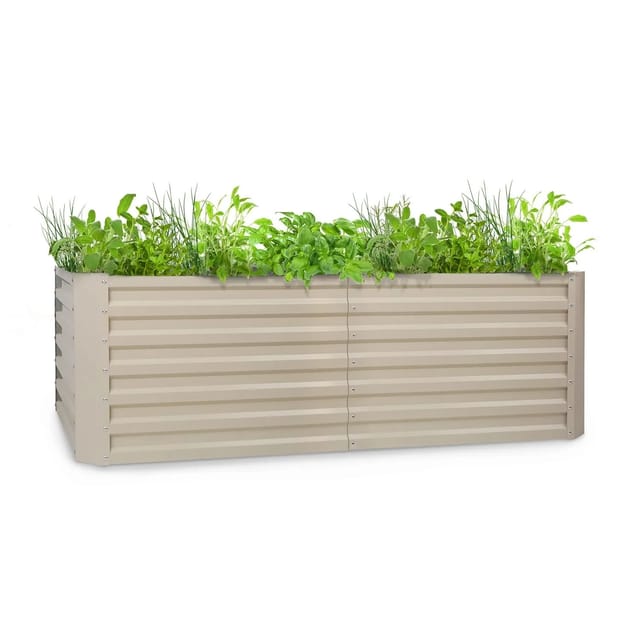Blumfeldt High Grow Straight Hochbeet 200x60x100 cm 1200 L Stahl Rechteckig Sand