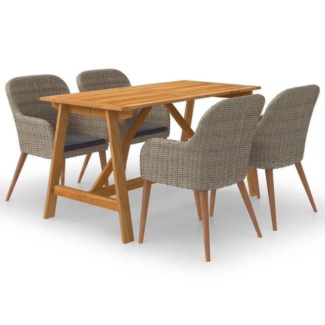 vidaXL 5-Tlg Garten-Essgruppe Braun 3068774