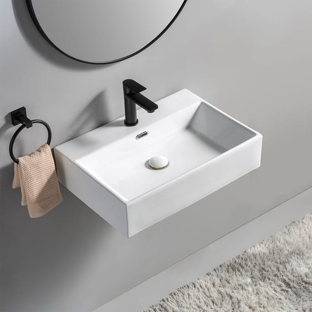 Glasdeals Aufsatz- und Wandwaschtisch AHW2015 in 60 × 42 × 15 cm Weiß 2015
