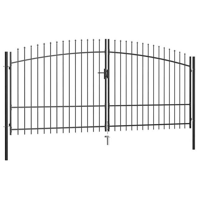 vidaXL Doppelflügel-Gartentor mit Speerspitzen 400 x 225 cm 145741