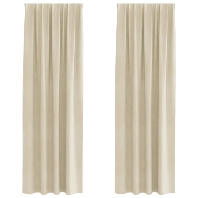 vidaXL Vorhänge 2 Stk Creme 140 x 260 cm Samt 4107187