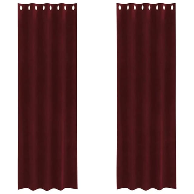 vidaXL Vorhänge 2 Stk Weinrot 140 x 245 cm Samt 4107301