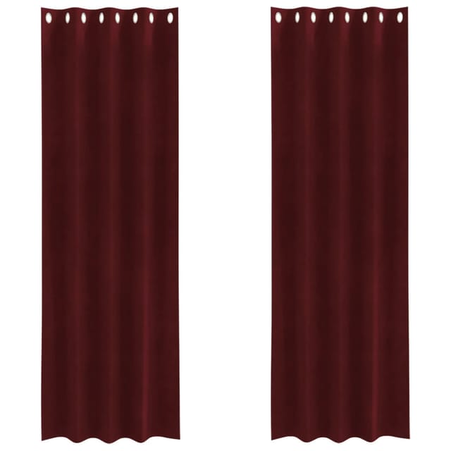 vidaXL Vorhänge 2 Stk Weinrot 140 x 260 cm Samt 4107302