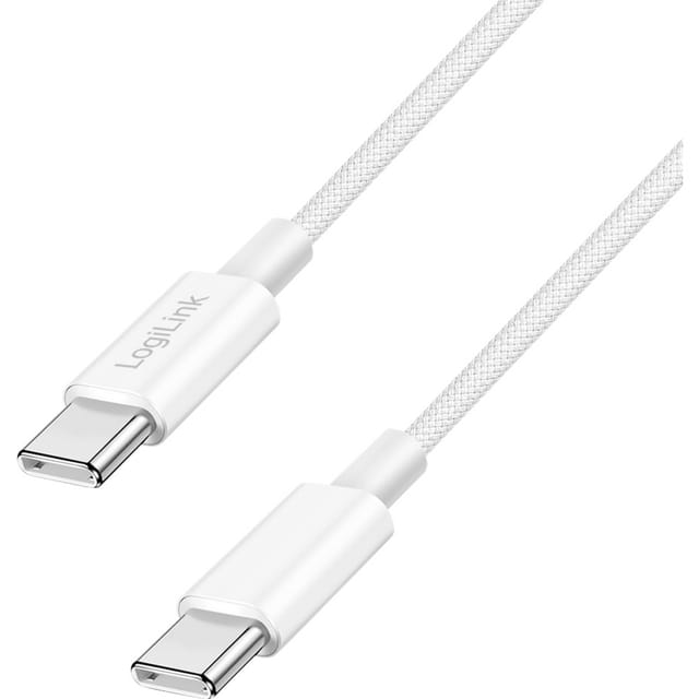 LOGILINK CU0341 - Sync- & Ladekabel, USB-C -> C, 60 W, weiß, 1 m