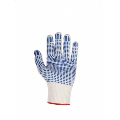 Strickhandschuh 1943, weiß/blau, Größe 9