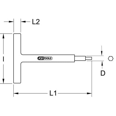 T-Griff-Innensechskant-Stiftschlüssel mit Schutzisolierung, 6x250mm