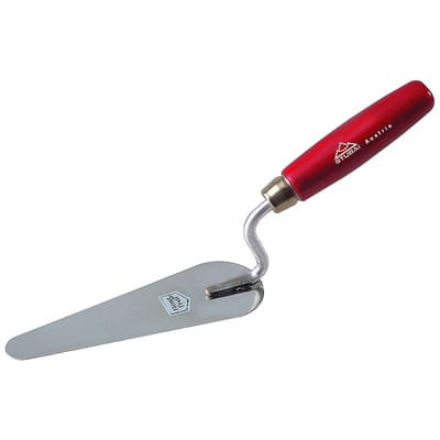 Spachtel Katzenzunge rostfr., met.roter Griff 160 mm
