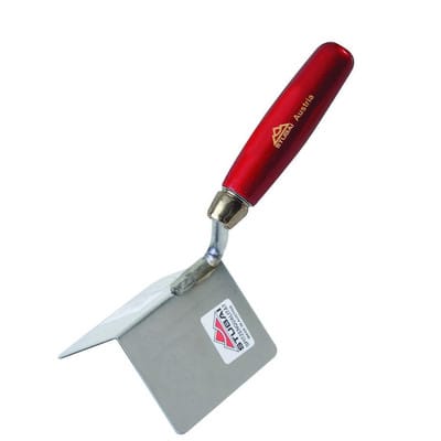 Außeneckenkelle rostfr. met.rot.Griff 110/75/75