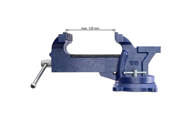tectake Schraubstock Schraubzwinge 360° drehbar mit Amboss, aus Gusseisen