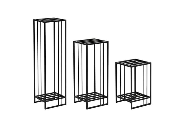 Spetebo Pflanzentreppe Rechteckige Pflanzenständer aus Metall im 3er Set - 95 / 75 / 55 (Anzahl, 1 St., Stück), Flexibel einsetzbar