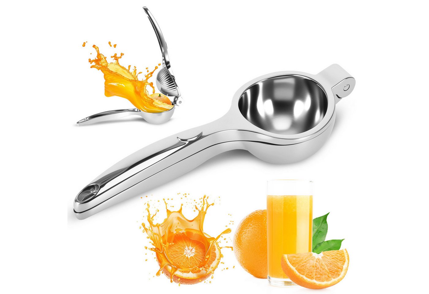 BlingBin Zitruspresse Zitronenpresse Edelstahl, Saftpresse Manuell, Limettenpresse Klein, Entsafter, Langlebig Limettenpresse für Bar Küche, Leicht Zu Reinigen Bild 2