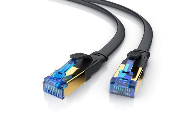 Primewire LAN-Kabel, CAT.8, RJ-45 (Ethernet) (100 cm), Patchkabel flach CAT 8, Gigabit Flachband Netzwerkkabel 40 Gbit/s - 1m