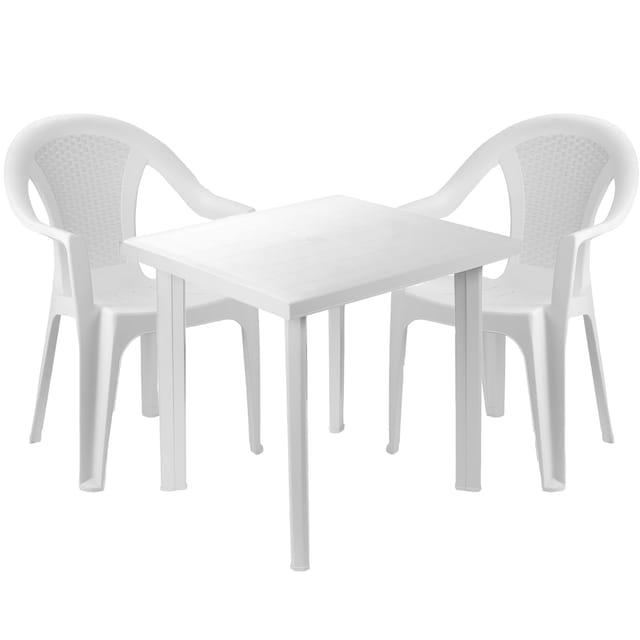 Bistrogarnitur 3-teilig Weiß-dfio036bi+2xdisc128bi