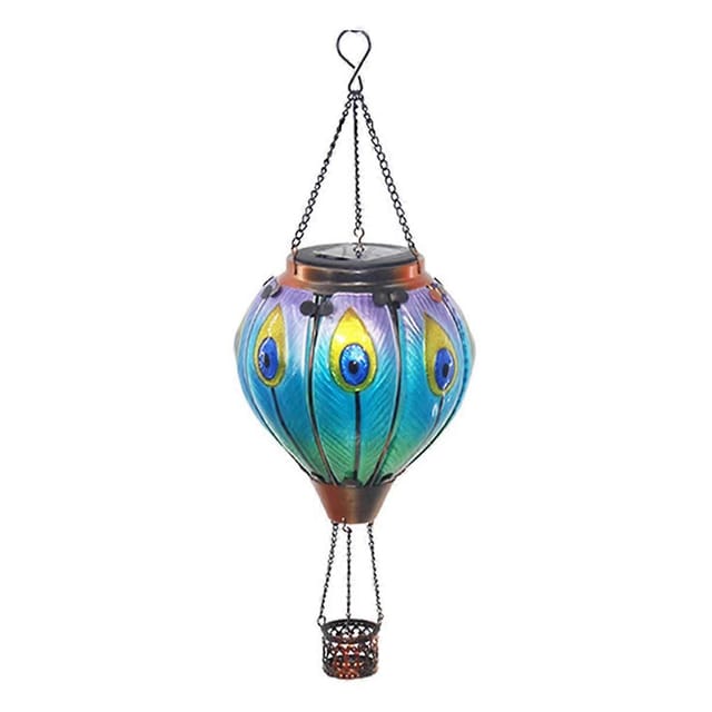 Solarlaterne Im Heißluftballon-design Für Den Außenbereich Mit Kerzenhalter