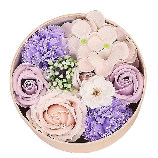 Rundes, Kastenförmiges Seifenblumen-geschenkset, Luxuriös Duftende Künstliche Rosen, Blumengeschenk Mit Ätherischen Ölen Für Valentinstag Und Muttertag.